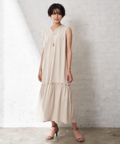 YECCA VECCA」 ノースリーブワンピース FREE グレー レディース  