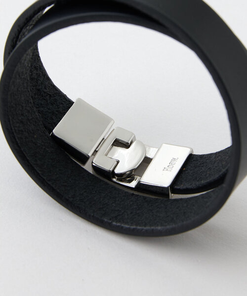美品【Hoaw.】レザーブレスレット　ウィムガゼット　黒レザーバングル Whim Gazette ブレスレット 「Hoaw.」レザーブレスレット
