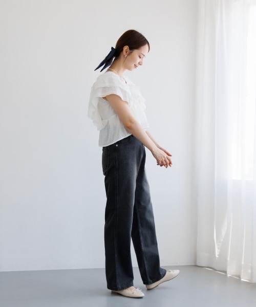ブラウス シャツ Swift Butterfly Applique Mesh Shirt レディース flower（ファッション） ブラウス シャツ バタフライブラウス