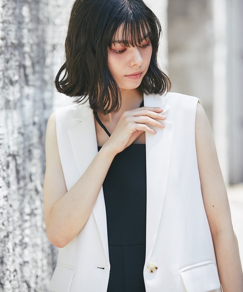 セール】 2点 セット ベルト 付き ジレ ＋ ロング Tシャツ (130
