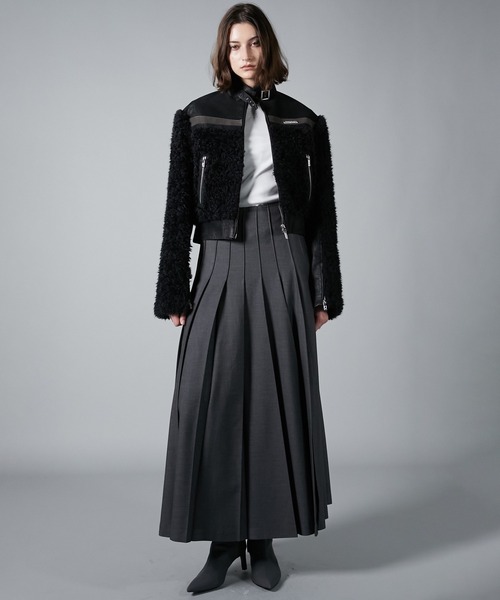ファーコンビジャケット フェイクレザーコンビファージャケット / Faux Leather Combi