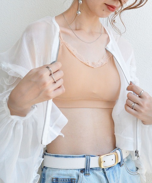 styiro キャミソール カップ付きバッククロスストラップレース