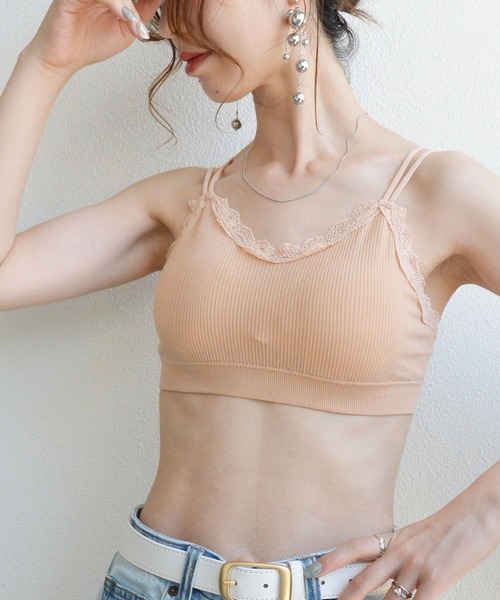 styiro キャミソール カップ付きバッククロスストラップレース