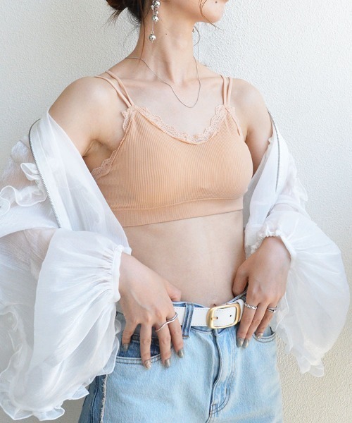 styiro キャミソール カップ付きバッククロスストラップレース