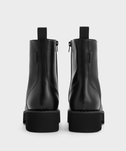 CHARLES & KEITH リッジッドソール レースアップコンバットブーツ CHARLES ＆ KEITH（チャールズ&キース） ブーツ リッジッドソール