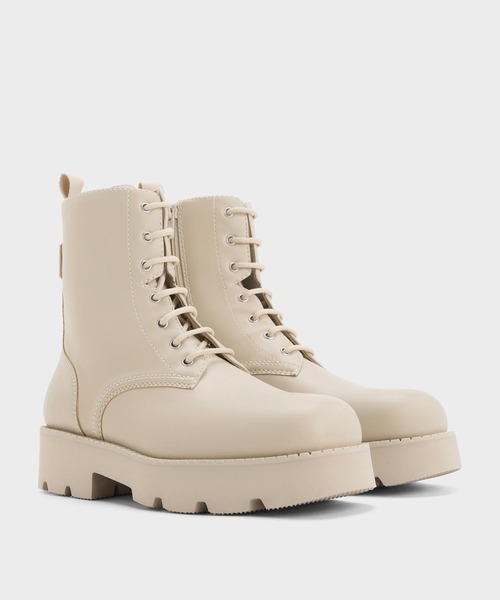 CHARLES & KEITH リッジッドソール レースアップコンバットブーツ CHARLES ＆ KEITH（チャールズ&キース） ブーツ リッジッドソール