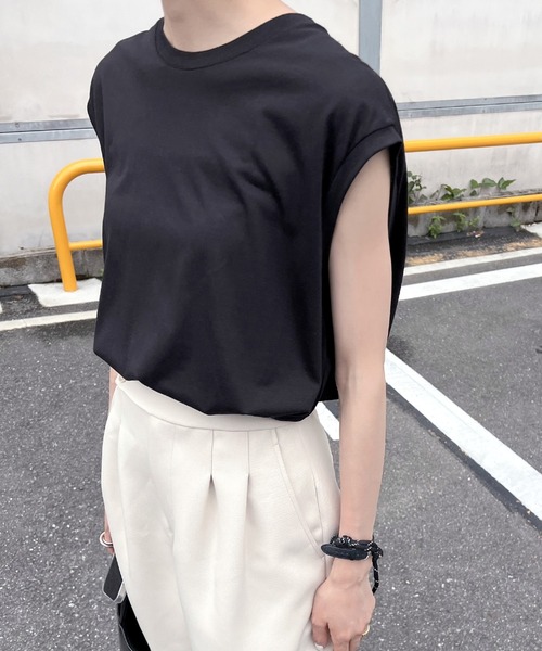 tシャツ プレーンノースリーブ レディース