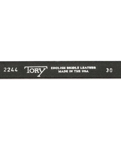 TORY レザー ベルト ブラック サイズ34 型番2244 TORY LEATHER Tory Leather 3-Piece Silver Buckle Belt Black