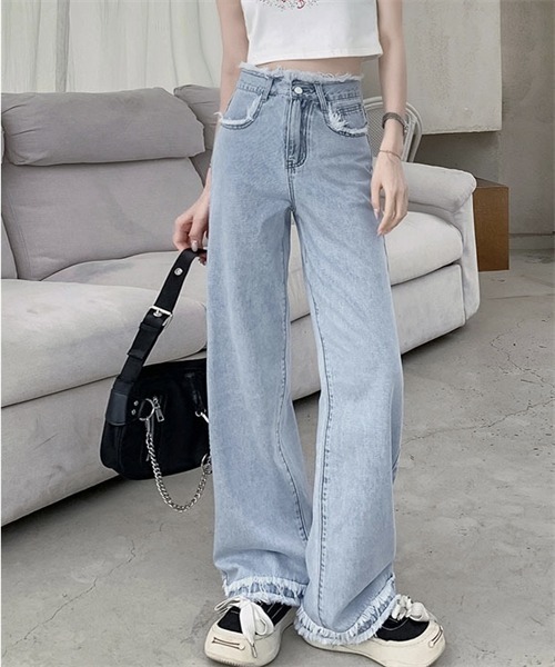 Blumarine デニムパンツ フリンジ付き中古 裾フリンジデニムカーブパンツ（デニムパンツ）｜CORNERS