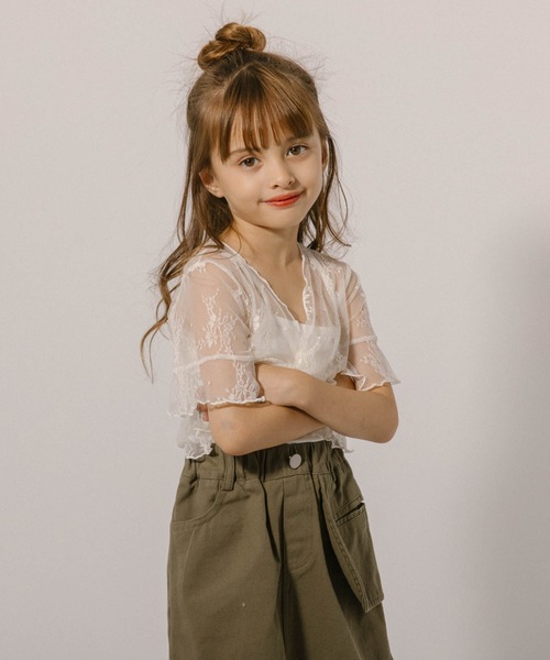 女の子 Tシャツ 130センチ 3枚セット RiCO SUCRE 子供服 女の子 袖チュールチェリー 半袖Tシャツ
