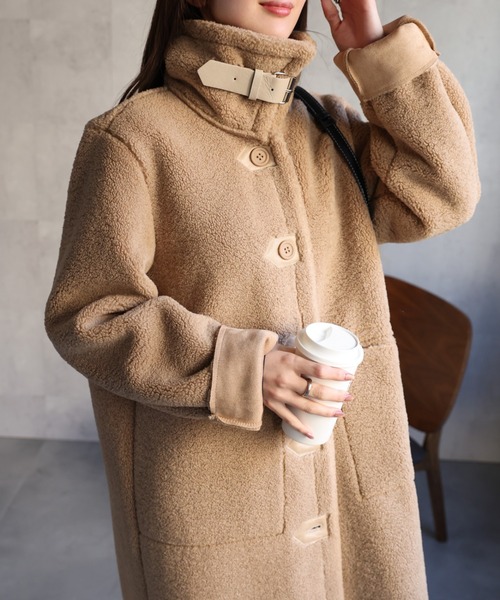 sakishimatokyo ムートンコート ボアコート シングルブレスト