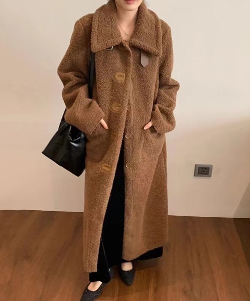 sakishimatokyo ムートンコート ボアコート シングルブレスト