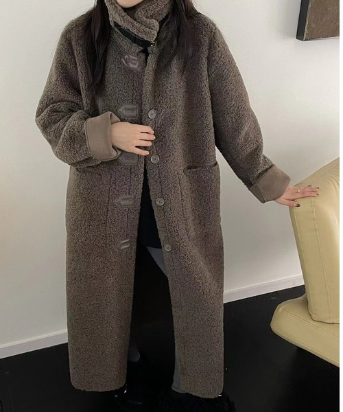 sakishimatokyo ムートンコート ボアコート シングルブレスト