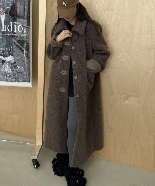 sakishimatokyo ムートンコート ボアコート シングルブレスト
