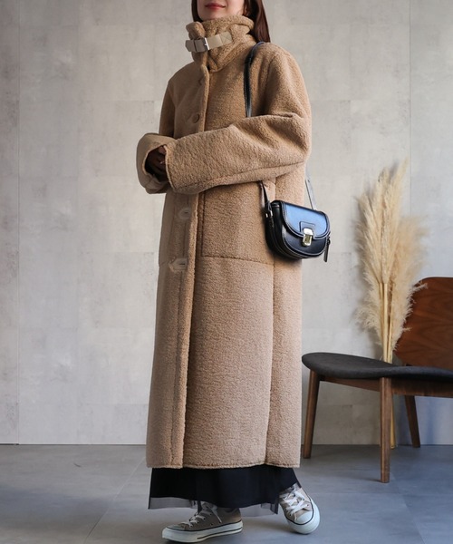 ハウント　ボアロングコート　テディベアコート　フェイクムートン　現行タグ ハウント ボアロングコート テディベアコート フェイクムートン 現行タグ