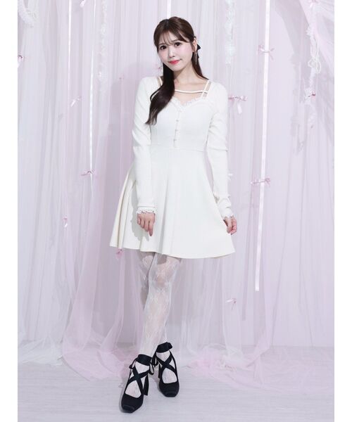 EATME（イートミー） ワンピース デコルテフリルワンピース : ZOZOTOWN