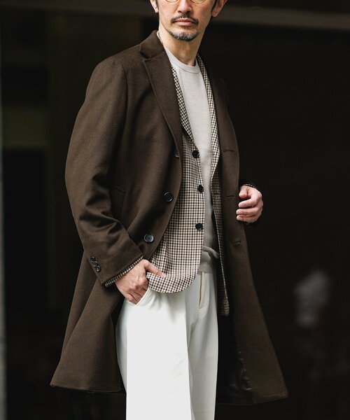 EDIFICE（エディフィス） チェスターコート 46 ブラウン メンズ