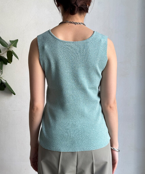 DouDou ニット セーター 前後2WAYラメニットタンク レディース