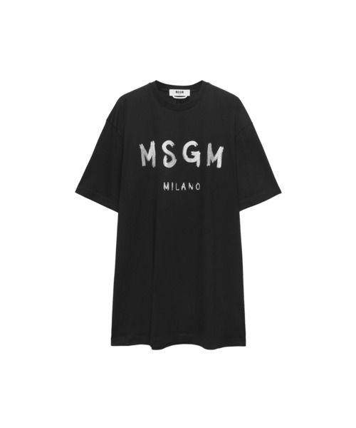 MSGM Tシャツ　ワンピース　レディース　黒　Mサイズ MSGM（エムエスジーエム） ワンピース 「NEW」MSGM ブラッシュロゴ T