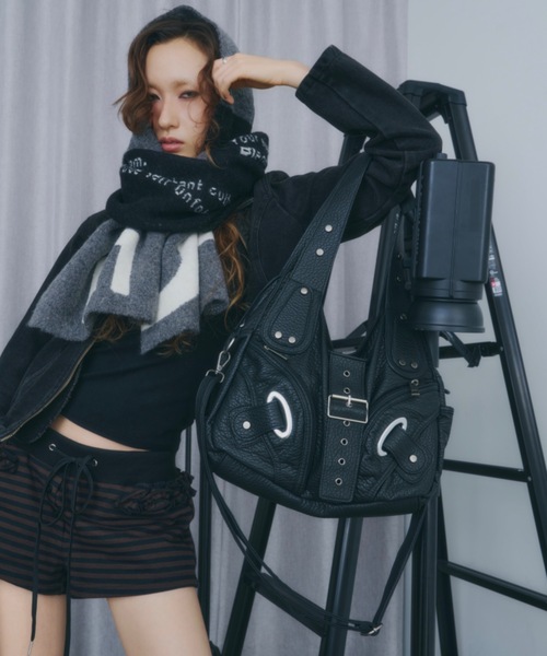 DTYYPE エンボス2WAYショルダーバッグ ブラック DTYYPE ショルダーバッグ バッグ エンボス2WAYショルダーバッグ