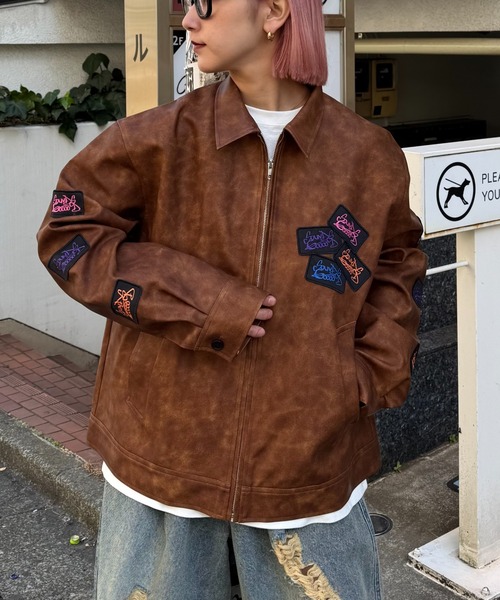 CIAOPANIC TYPY★襟コーデュロイヴィンテージフェイクレザージャケット CIAOPANIC TYPY（チャオパニックティピー）の「【UNISEX】襟