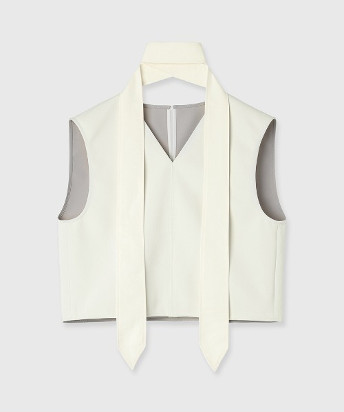 ブラウス シャツ TIE VN BLOUSE/タイブイネックブラウス レディース