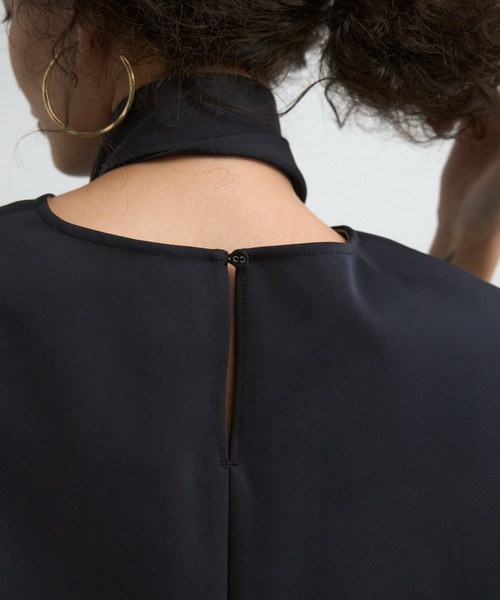 CREDONA ブラウス シャツ TIE VN BLOUSE/タイブイネックブラウス 