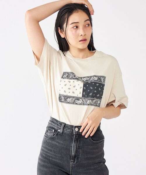 ★ JEANS★ ペイズリー半袖Tシャツ（メンズ） TOMMY JEANS tシャツ リラックスペイズリーフラッグTシャツ