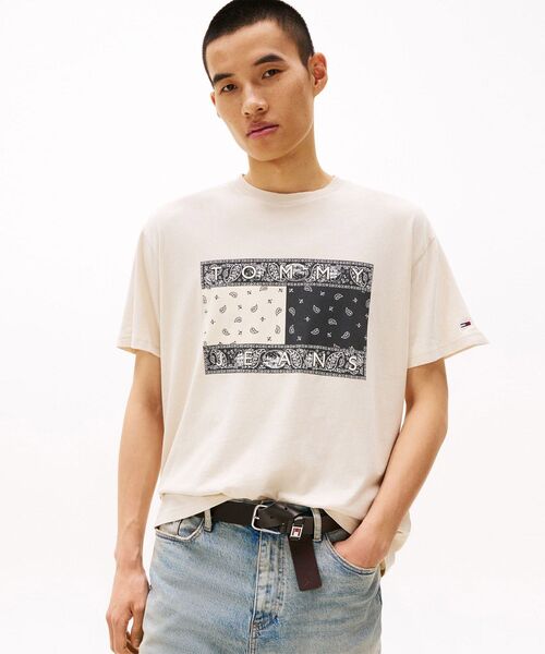 ★ JEANS★ ペイズリー半袖Tシャツ（メンズ） TOMMY JEANS tシャツ リラックスペイズリーフラッグTシャツ