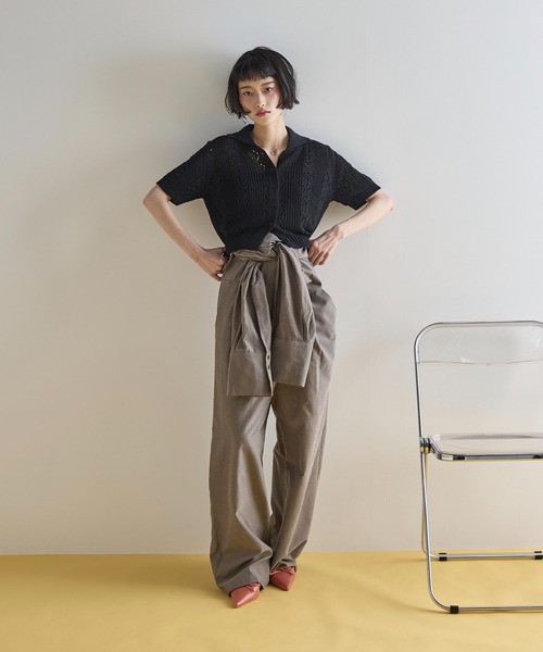カーディガン シアージャガードポロカーデ レディース シアージャガードポロカーディガン | NATURAL BEAUTY BASIC