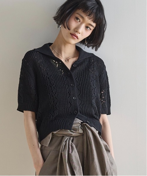 カーディガン シアージャガードポロカーデ レディース シアージャガードポロカーディガン | NATURAL BEAUTY BASIC