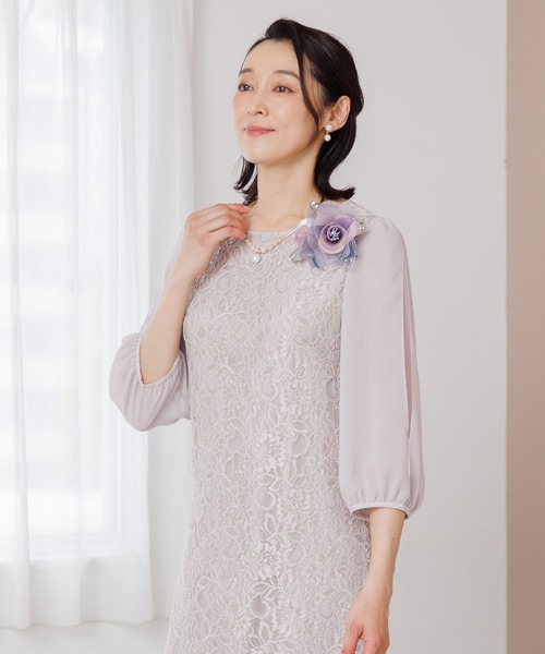 パーティードレス ドレス form formaオリジナル/デザインパフスリーブ/ワンピース/結婚式/パーティー/クルージング/発表会/顔合わせ/食事会_8