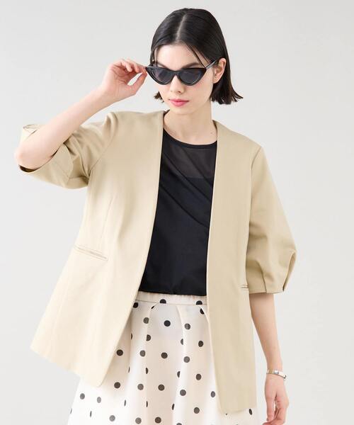Tiara ジャケット ノーカラージャケット パフスリーブジャケット