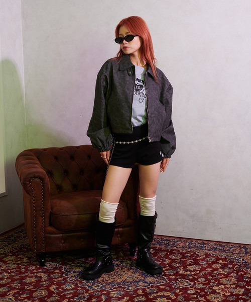 「sedacle girl」 ジップアップブルゾン FREE ブラウン レディース_画像9