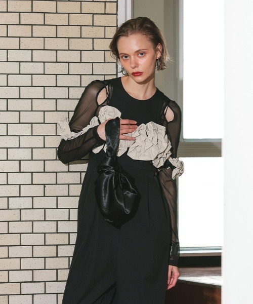 DONOBAN ワンピース 「ANDRESD」ruffled bustier pants dress