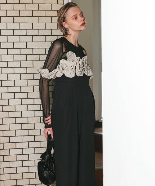 p*e様 アンドレスド★ ruffled bustier pants dress ruffled bustier pants dress | ANDRESD