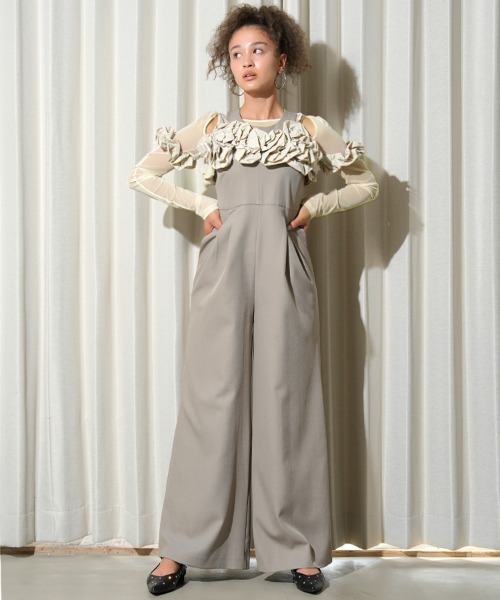 【え】ANDRESD ruffled bustier pants ドレス セール】ruffled bustier pants dress ラッフルビスチェパンツ
