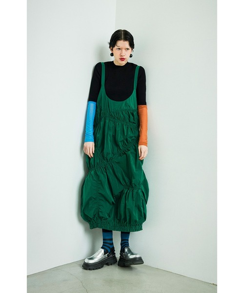 OMMO ワンピース IRREGULAR SHIRRING COCOON CAMI OP : ZOZOTOWN