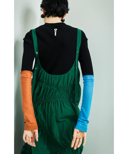 OMMO IRREGULAR SHIRRING CAMI OP ブラック38 OMMO ONLINE STORE / IRREGULAR SHIRRING CAMI OP