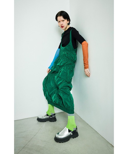OMMO（オーエムエムオー） ワンピース IRREGULAR SHIRRING COCOON CAMI