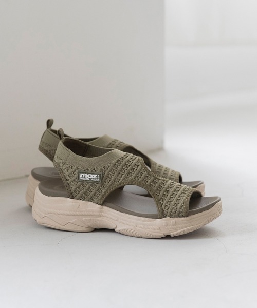 moz（モズ） サンダル ワッフルニット キレイめ厚底スポーツサンダル