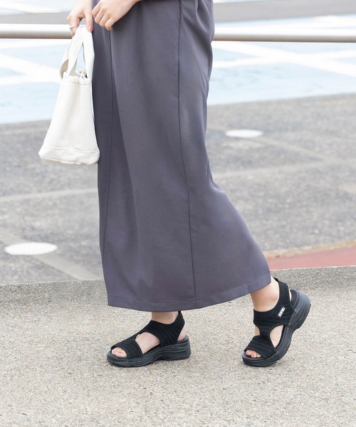 HIMIKO スポーツサンダル 、ニットブラック 、シルバー、厚底 HIMIKO スポーツサンダル 、ニットブラック 、シルバー、厚底 HIMIKO