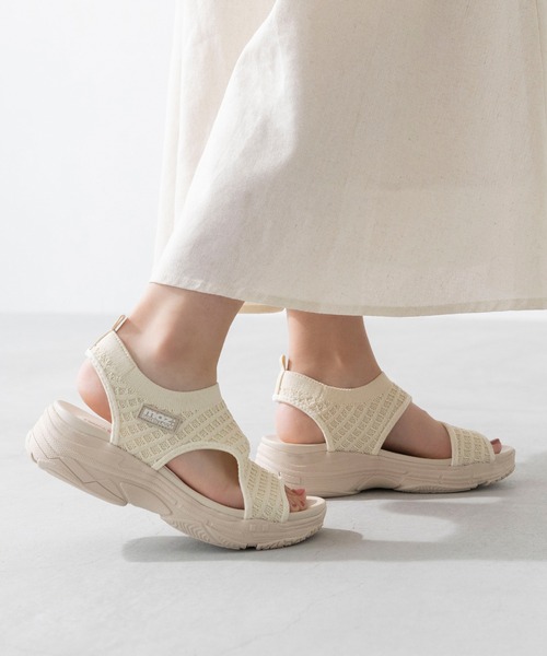 moz（モズ） 厚底 スポーツサンダル サンダル 夏 ワッフルニット