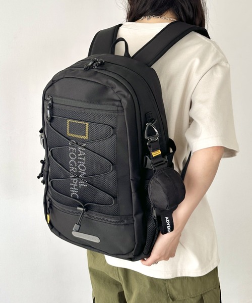 NATIONAL GEOGRAPHIC ブラックリュック ナショナルジオグラフィック デイバック リュック 「日本未発売