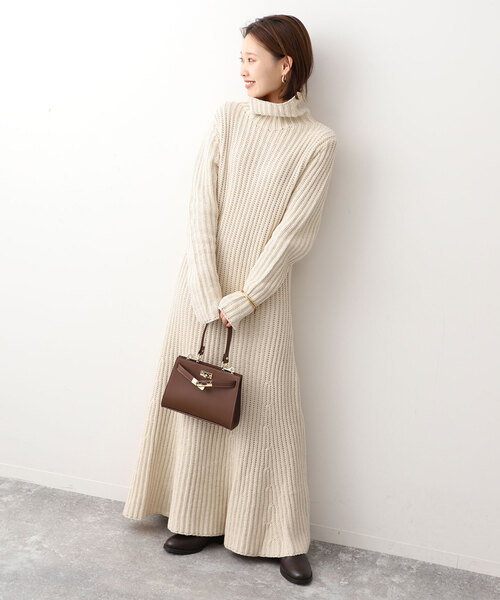 SLOBE IENA（スローブイエナ） ニットワンピース - ブラウン