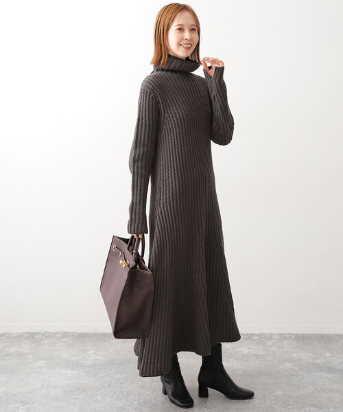 SLOBE IENA（スローブイエナ） ニットワンピース - ブラウン