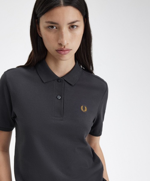 「FRED PERRY」 半袖ポロシャツ 12 ダークグレー レディース