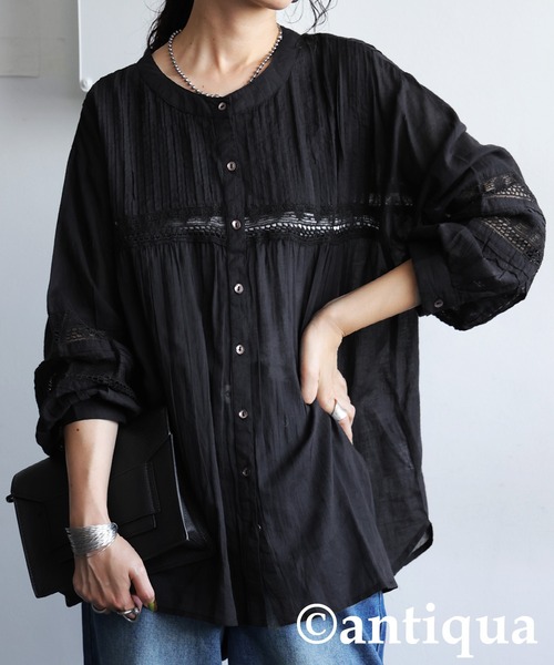 ブラウス シャツ Anna Tieback Shirt レディース antiqua ブラウス シャツ 刺繍ブラウス レディース : ZOZOTOWN