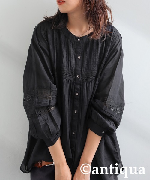 antiqua（アンティカ） ブラウス シャツ 刺繍ブラウス レディース