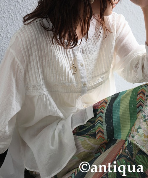 アンティミテ　刺繍ブラウス 【美品】 antiqua ブラウス シャツ 刺繍ブラウス レディース : ZOZOTOWN